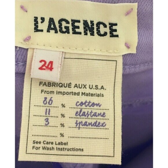 Lagence Jeans Women's Size 24 Lavender Coated Margot Skinny High Rise - Picture 6 of 9